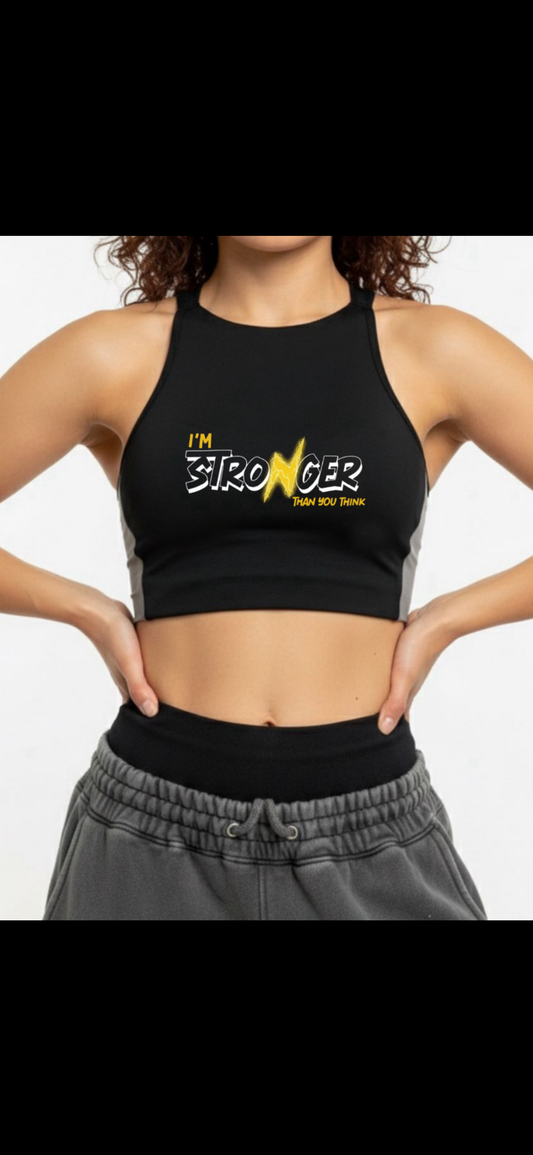 Brassière Sport Femme – “I’m Stronger Than You Think”